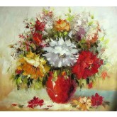Red Vase with Flowers