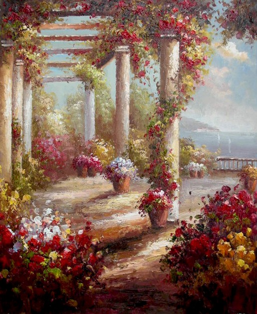 Magic Garden With Sea View Art Paintings For Sale